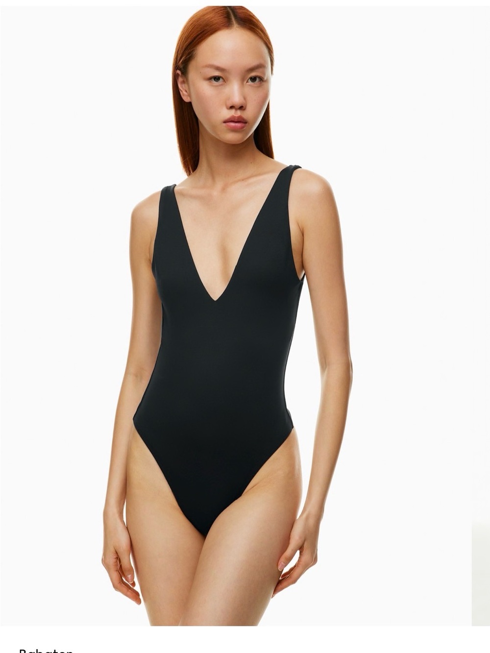 Women's Deep V One-Piece bodysuit - Black